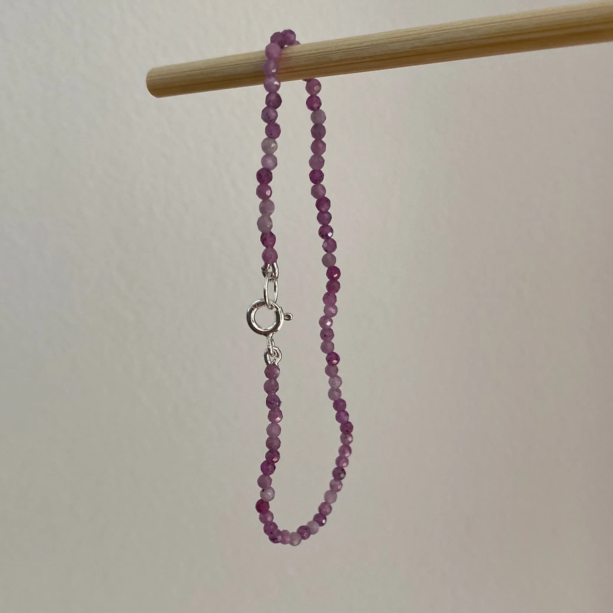 Genuine Natural Star Ruby Sterling Silver Bracelet