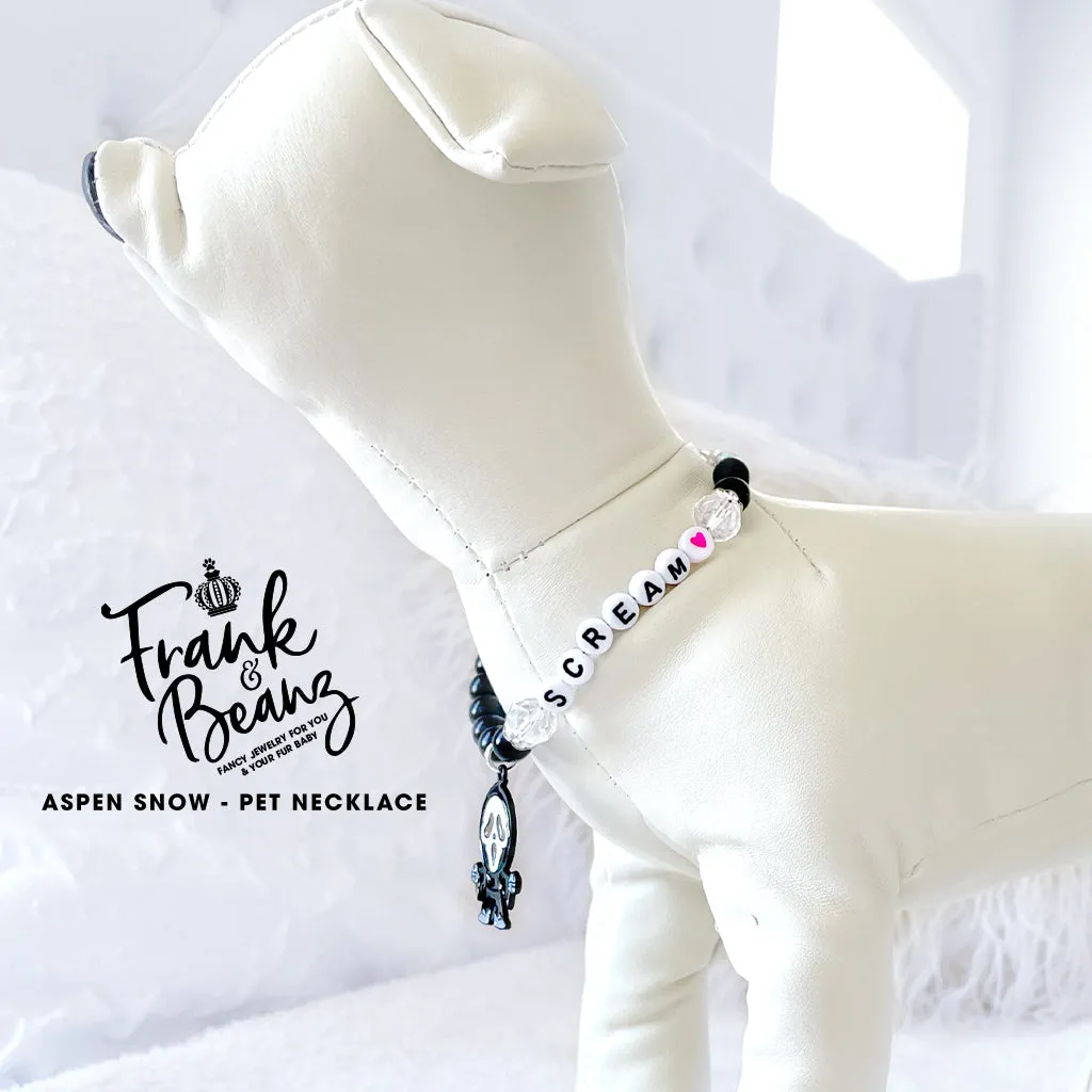 Ghostface Halloween Personalized Dog Necklace Spooky Pet Jewelry