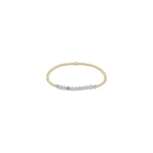 GOLD BLISS 2MM BEAD BRACELET -  AQUAMARINE