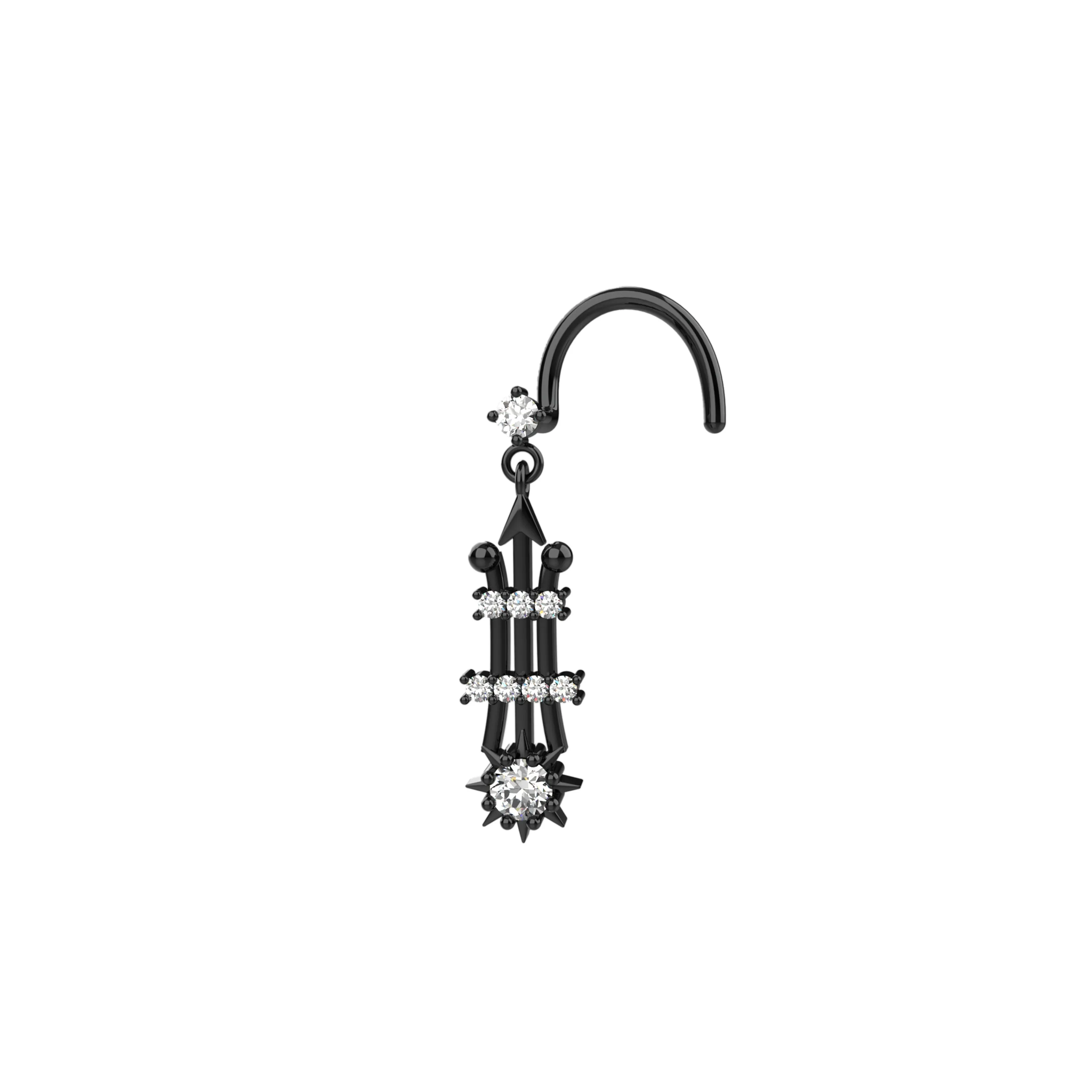 Gold Nose Stud – Elegant Dangle Nose Ring for Daily Wear