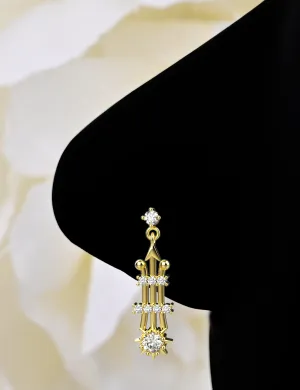 Gold Nose Stud – Elegant Dangle Nose Ring for Daily Wear