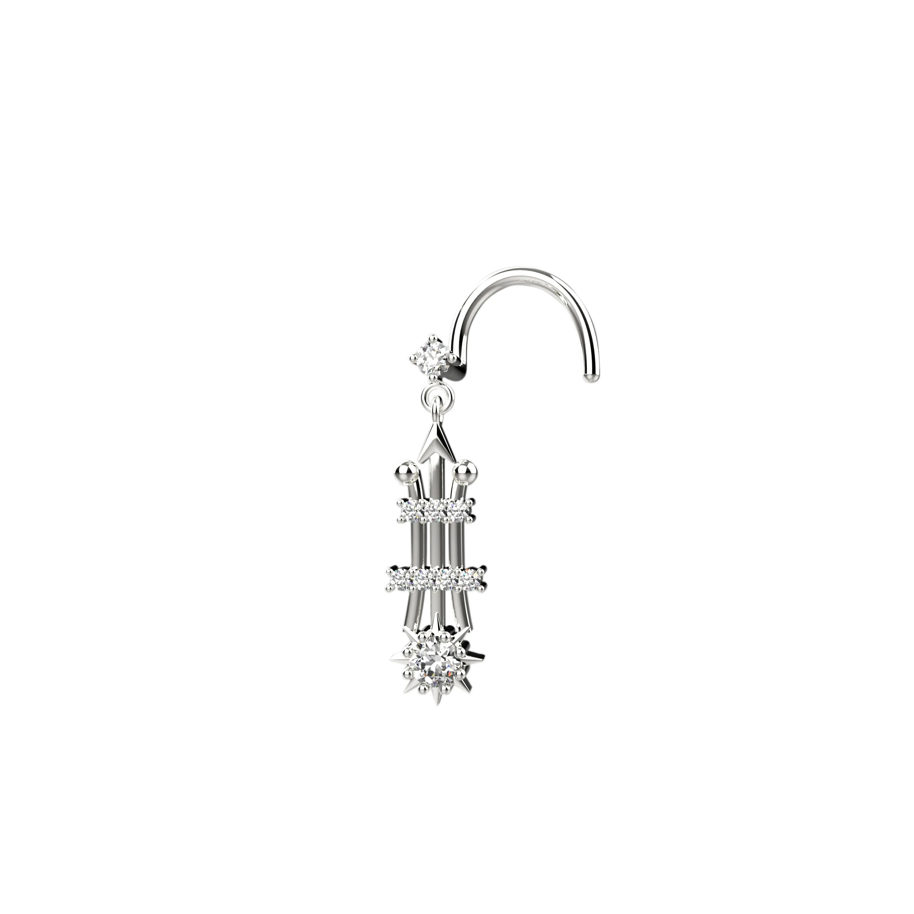 Gold Nose Stud – Elegant Dangle Nose Ring for Daily Wear