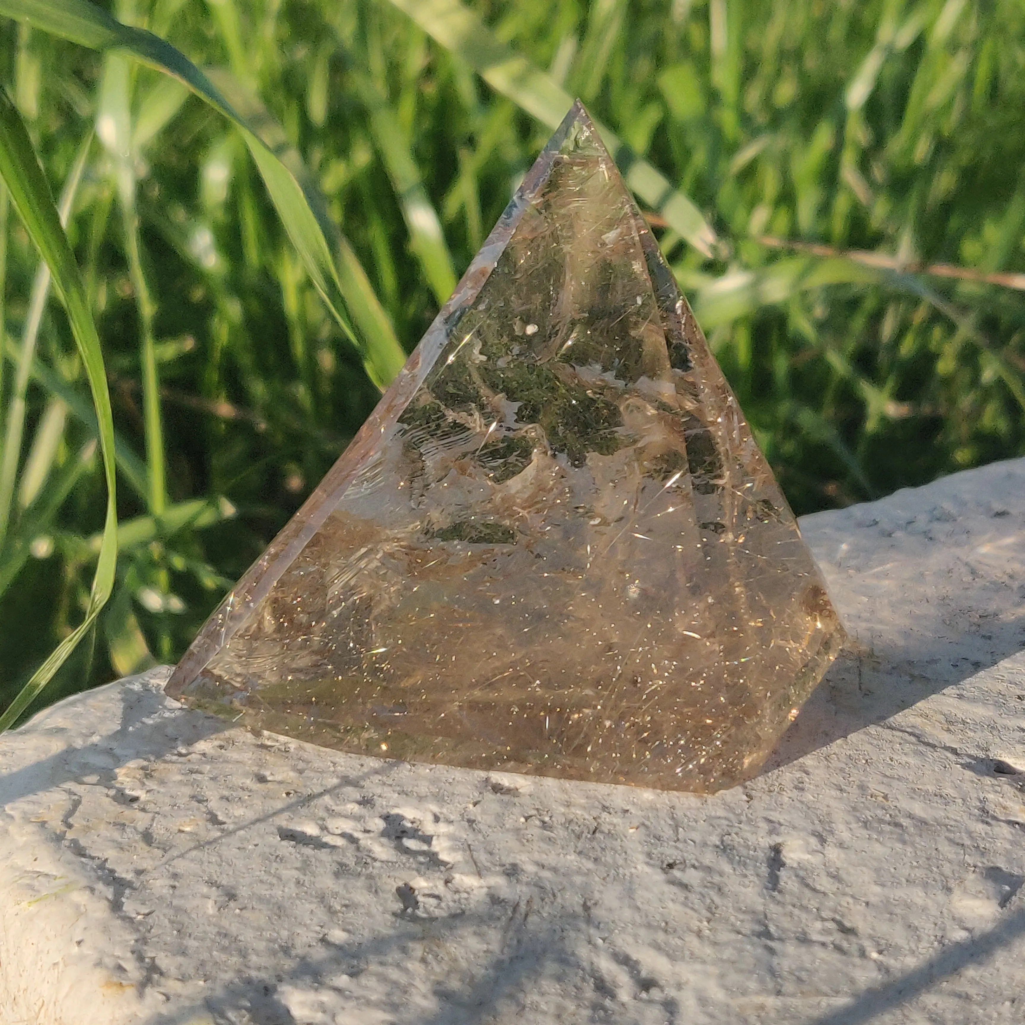 Golden Rutilated Smoky Quartz Free Form (#1)
