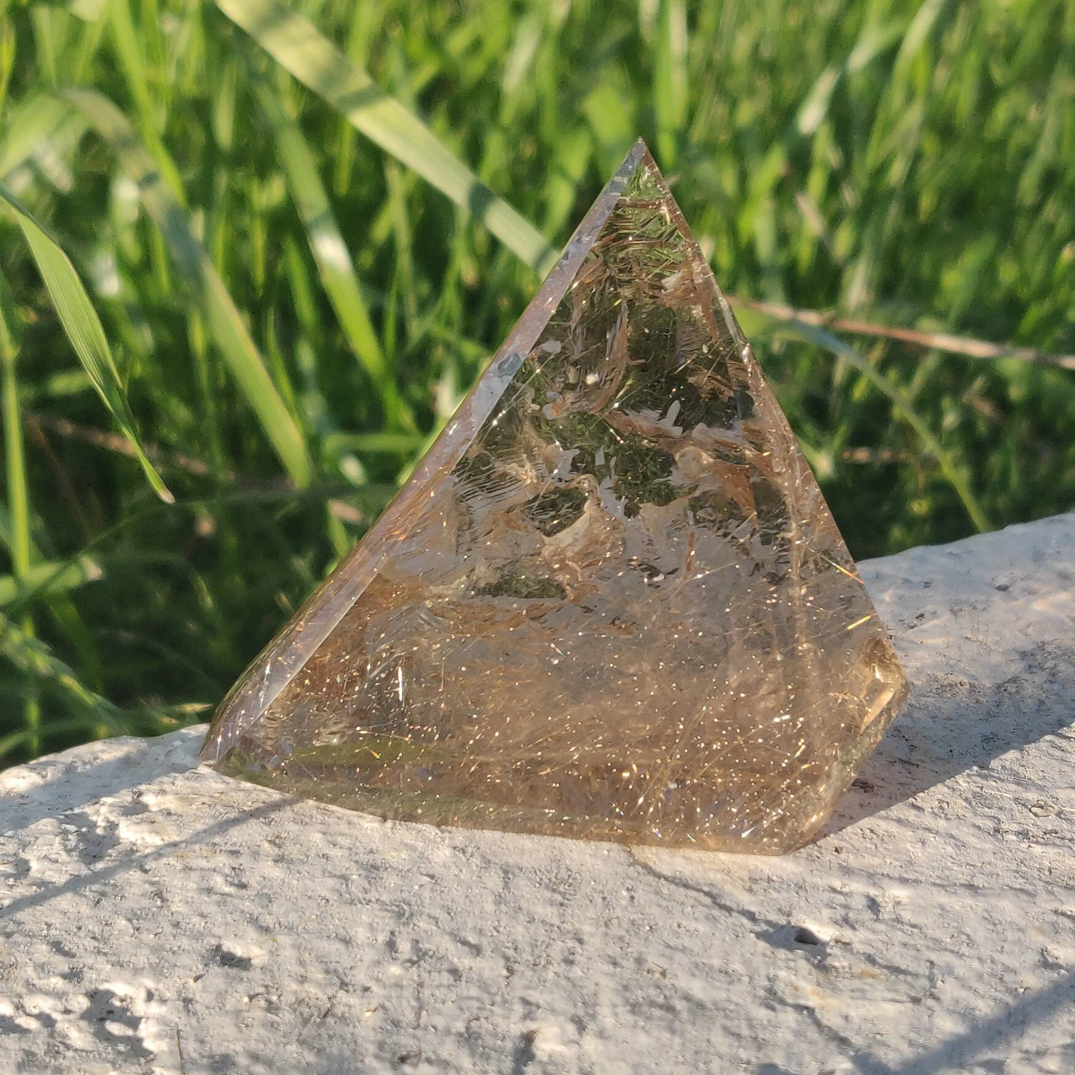 Golden Rutilated Smoky Quartz Free Form (#1)