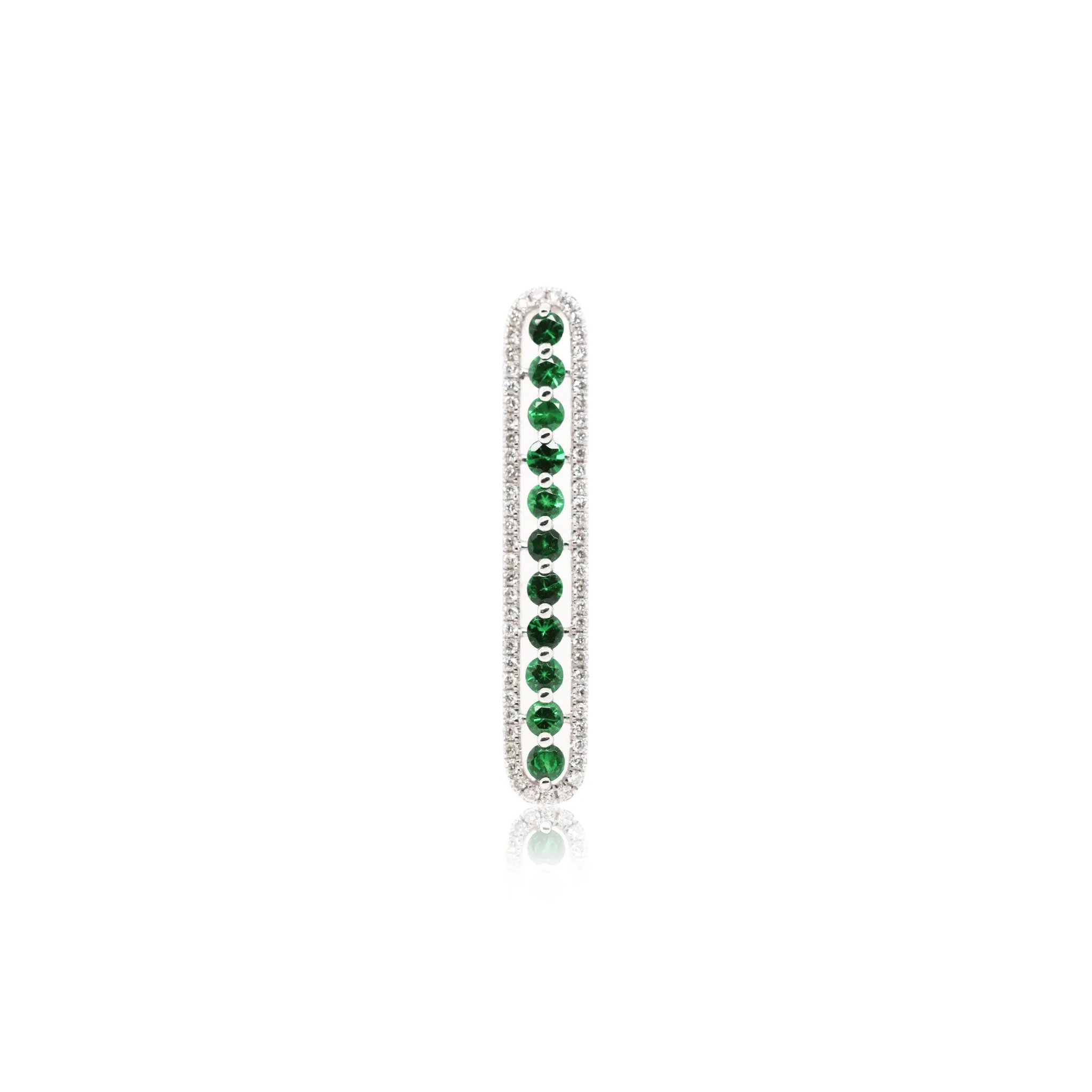 Green Garnet Pendant with Diamonds