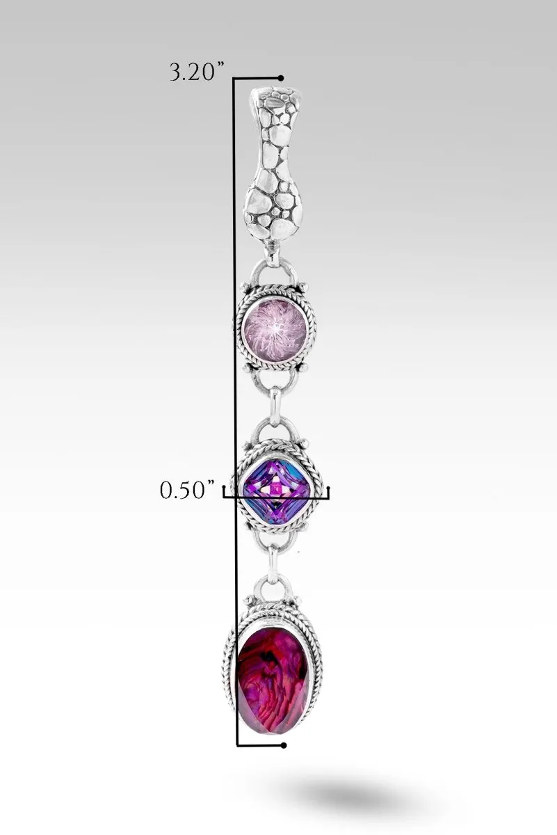 Journey to Wholeness Pendant II™ in Pink Purple Abalone & Quartz Triplet