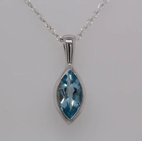 Kaleidoscope Marquise Blue Topaz Pendant