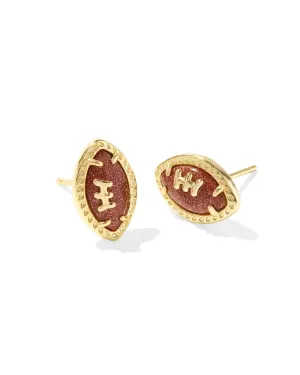 Kendra Scott Football Stud Earrings Gold Orange Goldstone