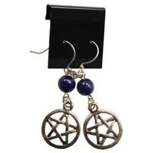 Lapis Pentagram earrings