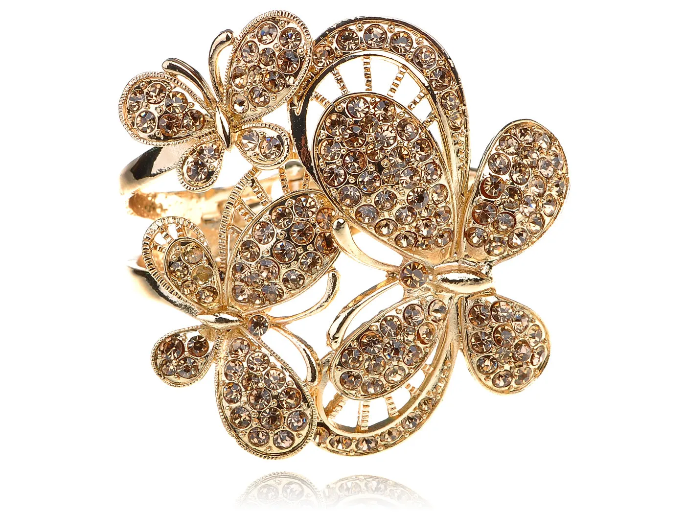 Light Topaz Colored Butterfly Bangle Bracelet