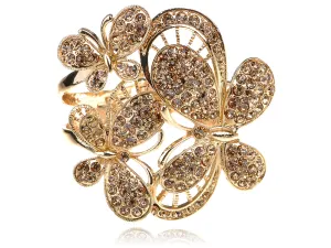 Light Topaz Colored Butterfly Bangle Bracelet