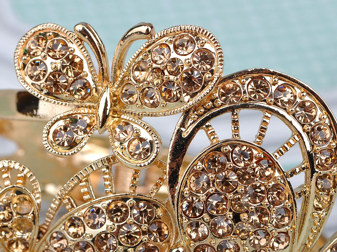 Light Topaz Colored Butterfly Bangle Bracelet