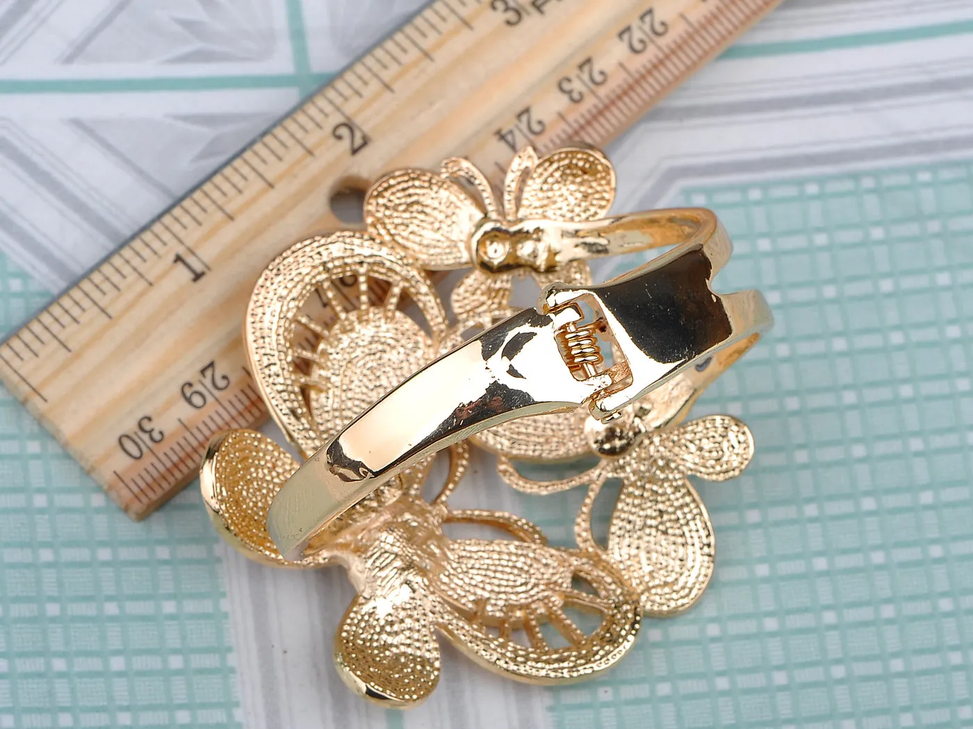 Light Topaz Colored Butterfly Bangle Bracelet