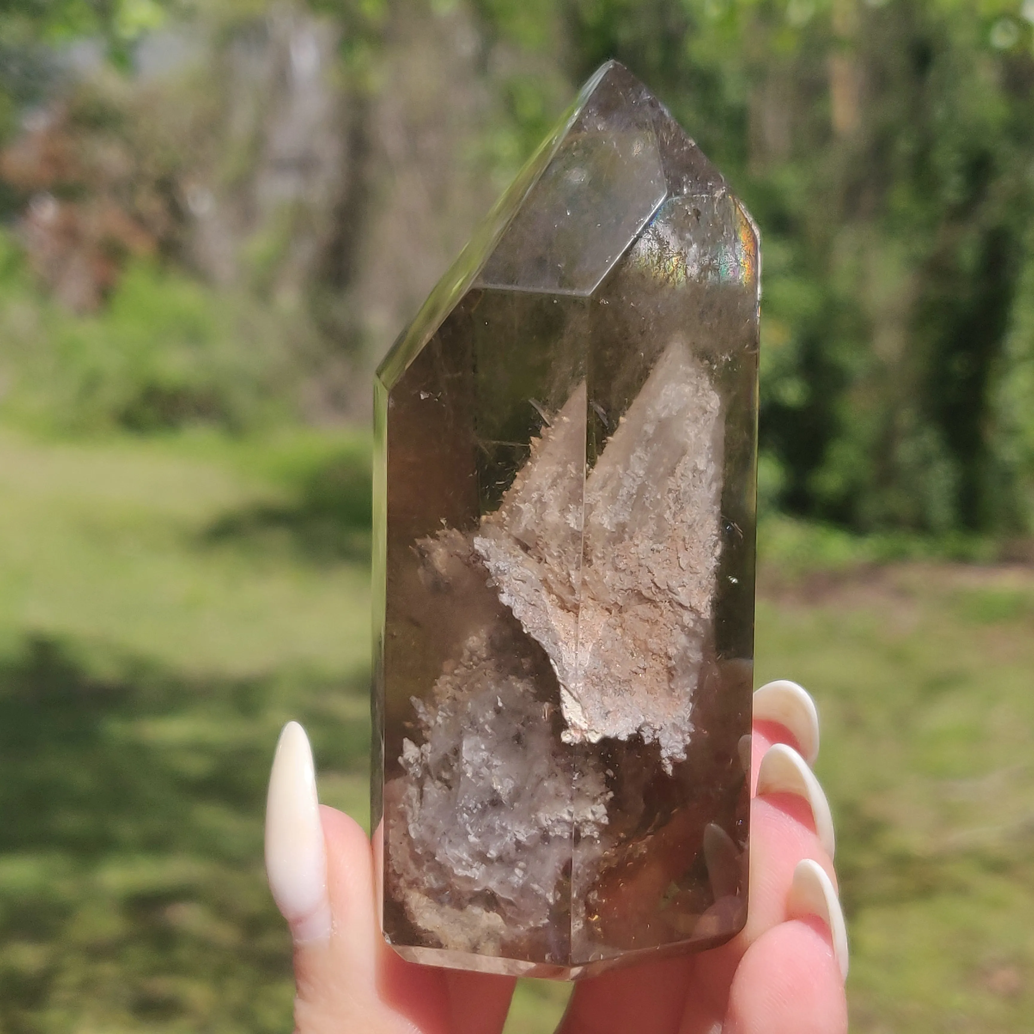 Lodolite Smoky Quartz Point (#1P)