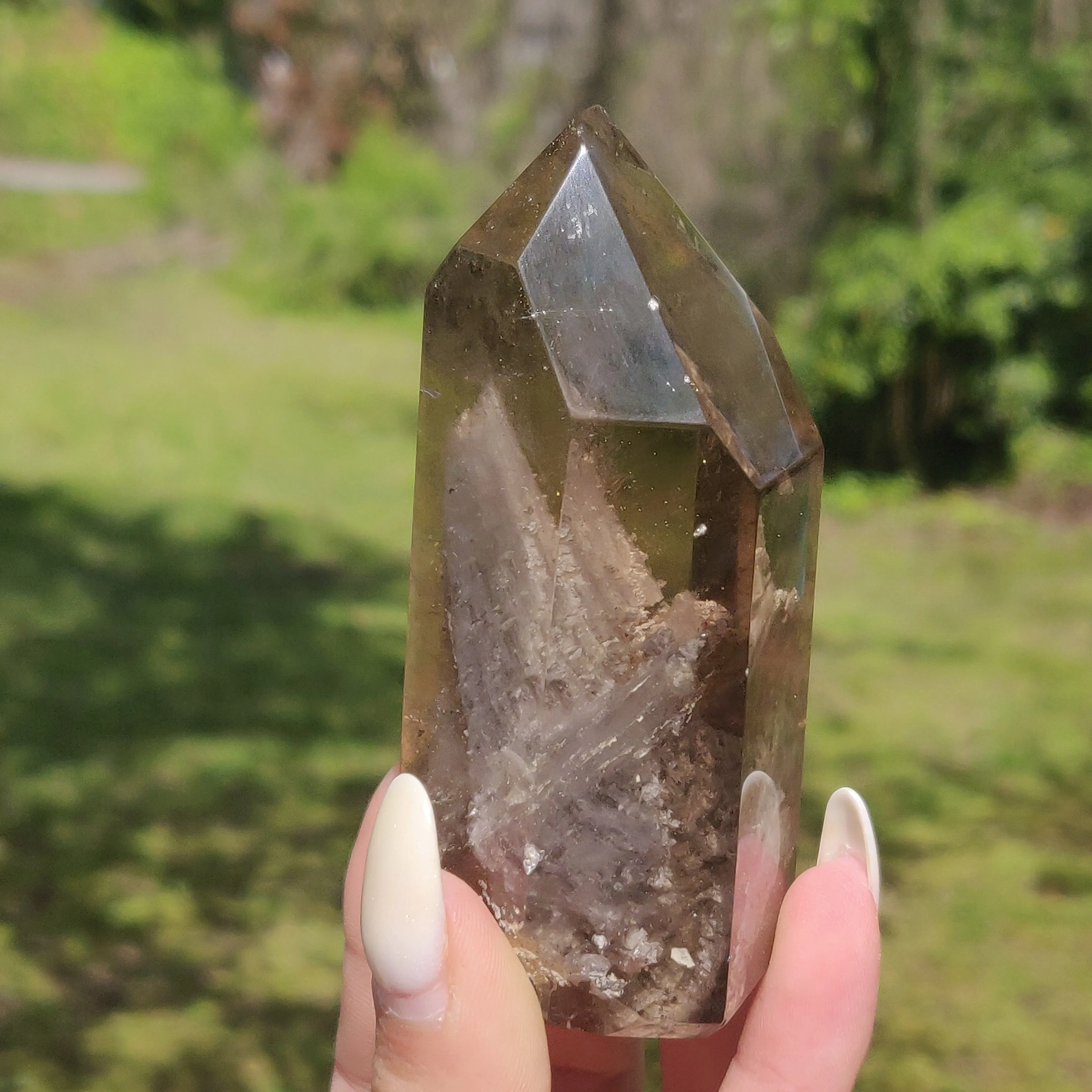 Lodolite Smoky Quartz Point (#1P)