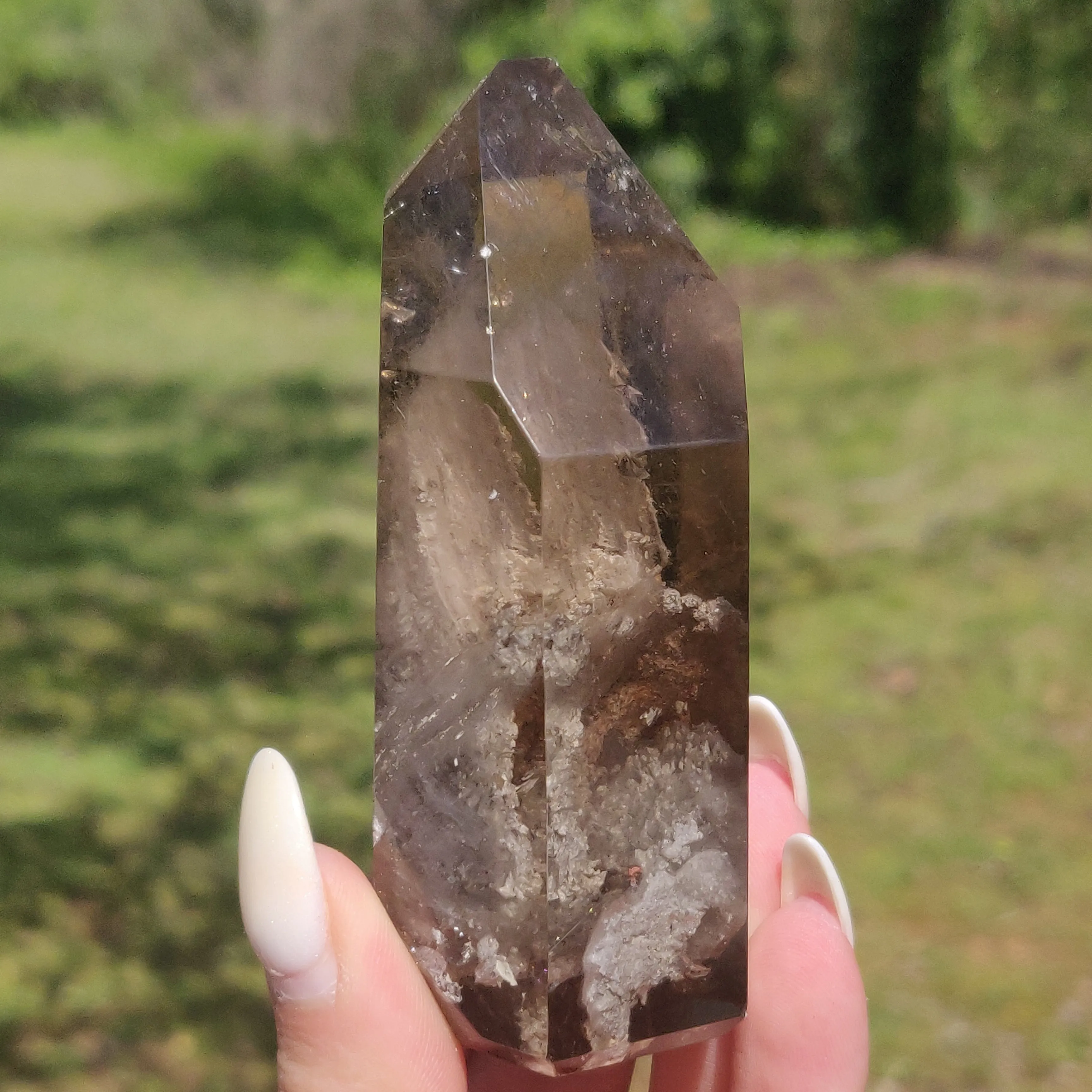 Lodolite Smoky Quartz Point (#1P)