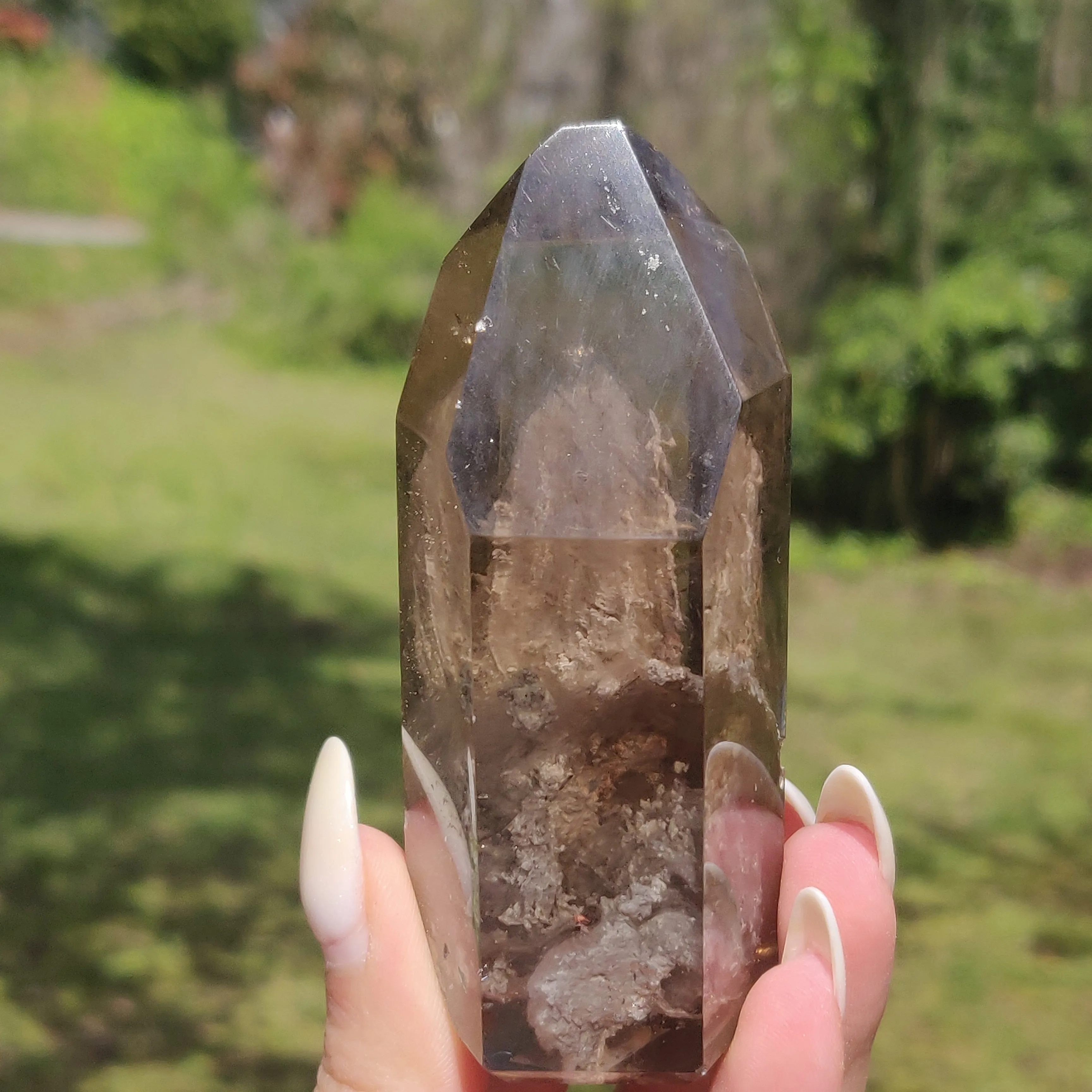 Lodolite Smoky Quartz Point (#1P)