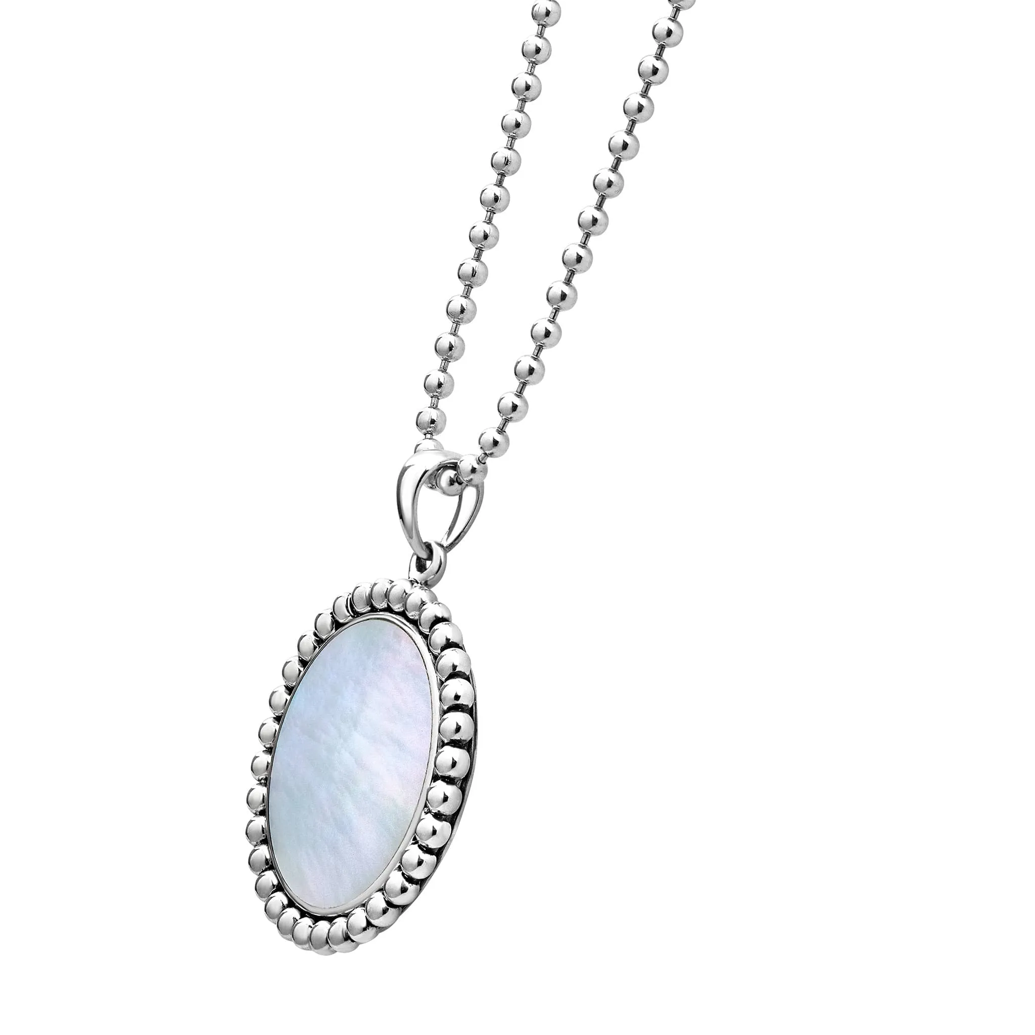 Maya Large Mother of Pearl Circle Pendant Necklace