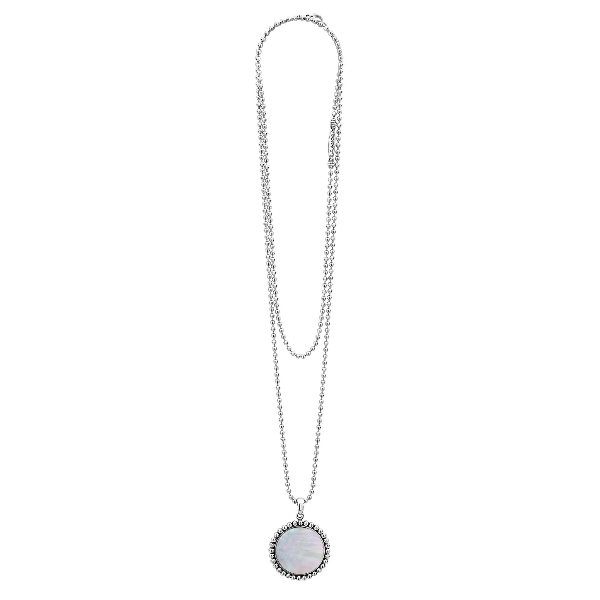 Maya Large Mother of Pearl Circle Pendant Necklace