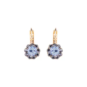 Medium Flower Leverback Earrings in "Morning Mist" - Yellow Gold