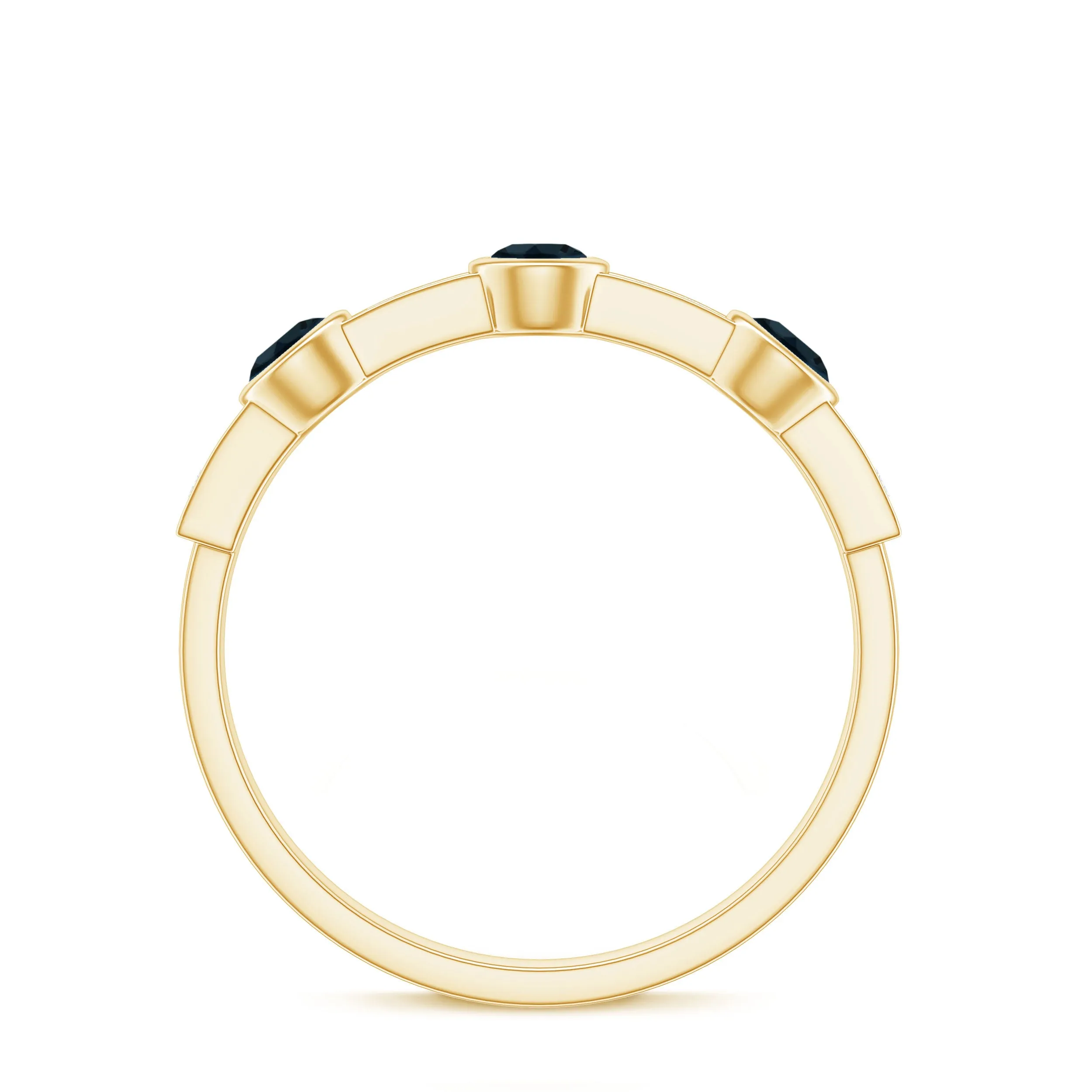 Minimal Half Eternity Ring with London Blue Topaz and Diamond