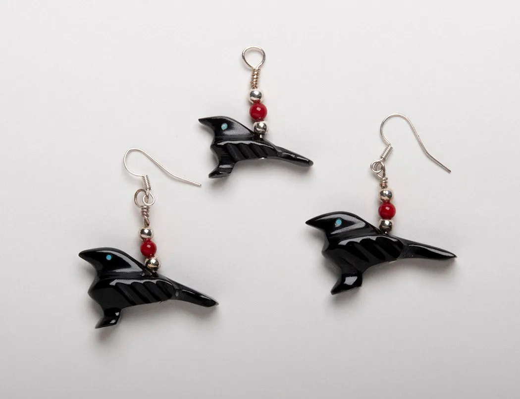 Mystic Raven Earring and Pendant Set