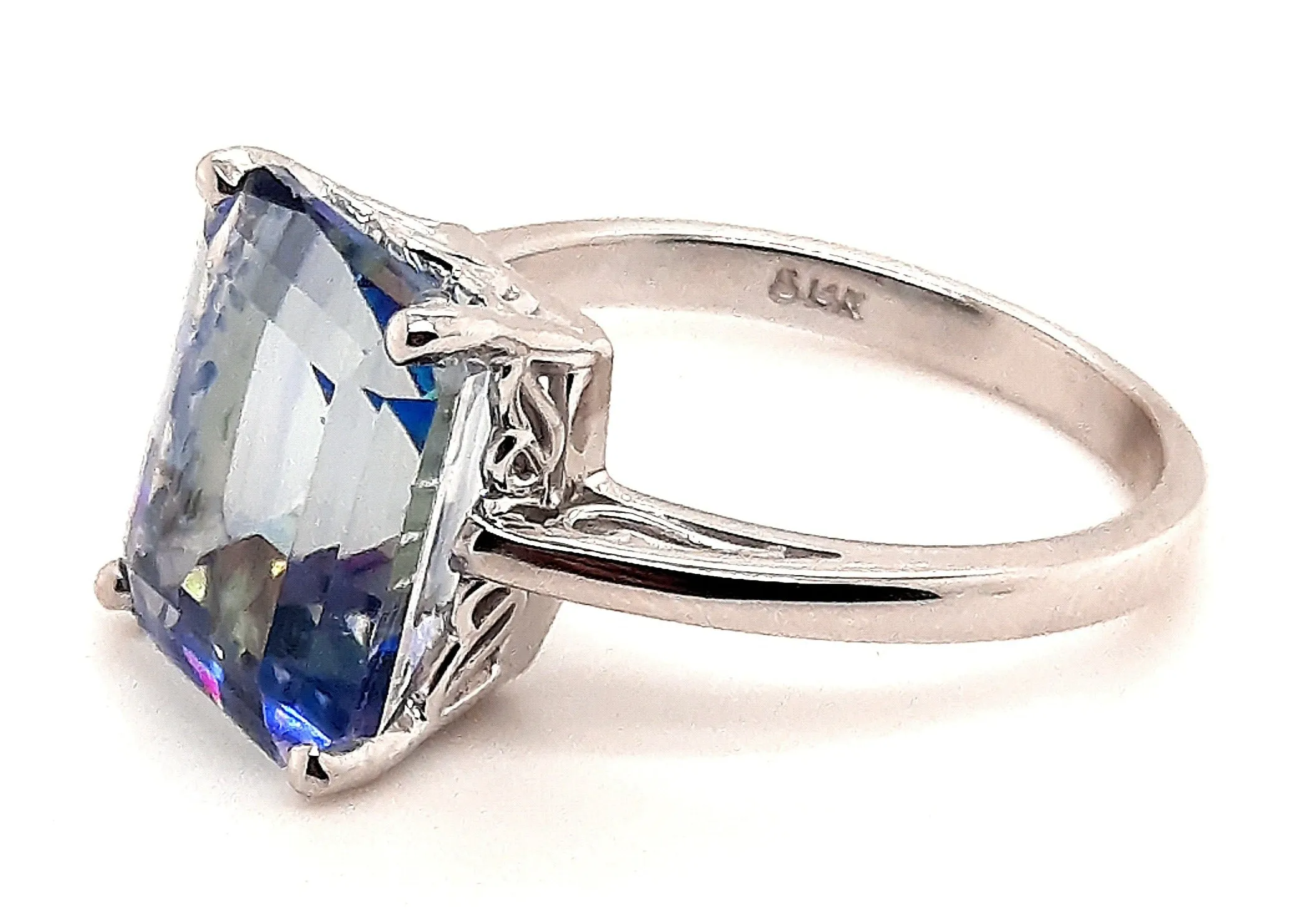 Mystic Topaz & 14ct White Gold Ring