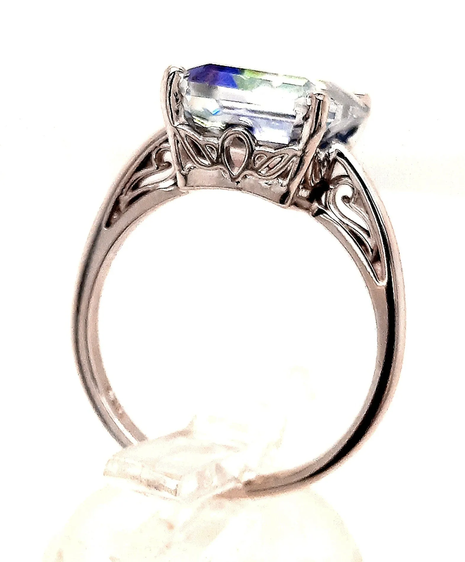 Mystic Topaz & 14ct White Gold Ring