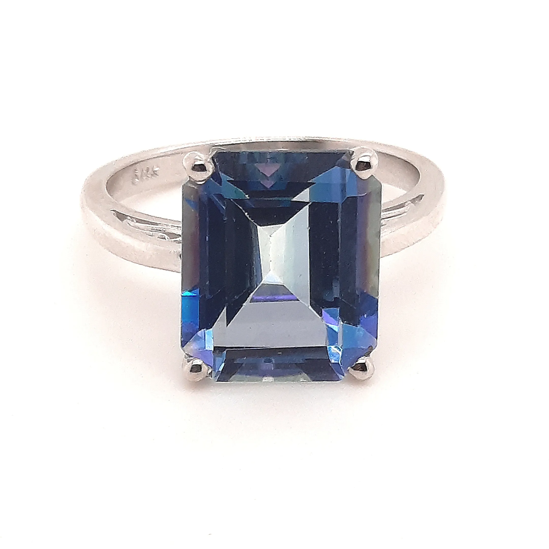 Mystic Topaz & 14ct White Gold Ring