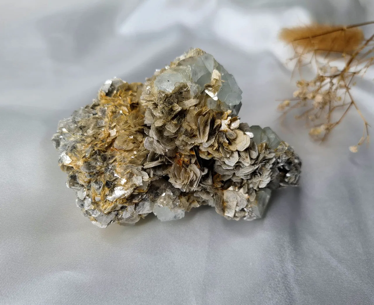 Natural Aquamarine and  Mica Specimen 02