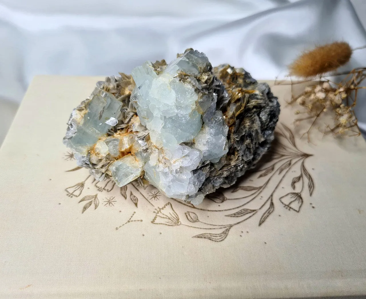 Natural Aquamarine and  Mica Specimen 02