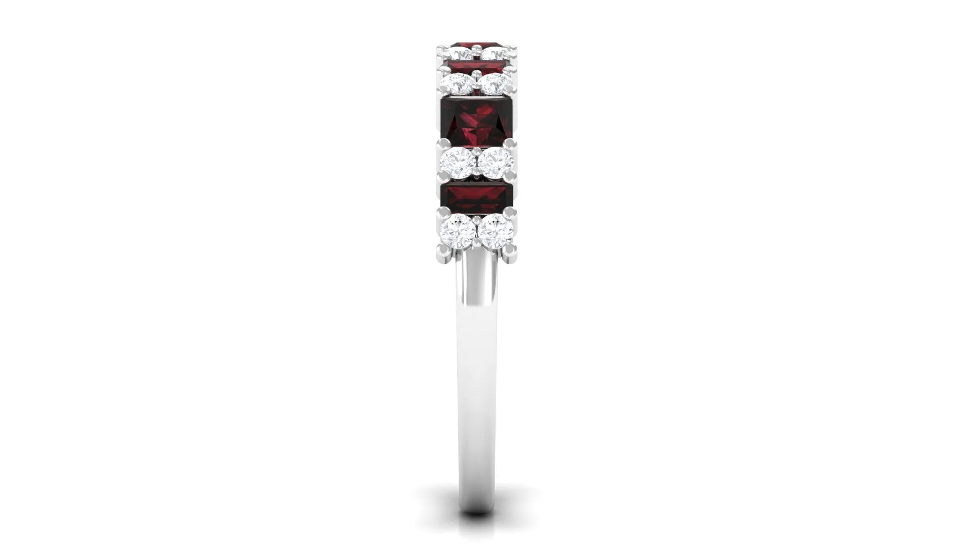Natural Garnet and Diamond Eternity Ring