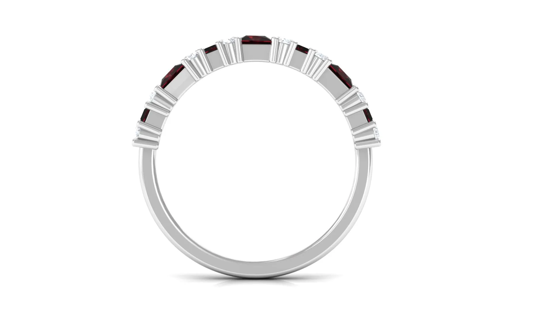 Natural Garnet and Diamond Eternity Ring