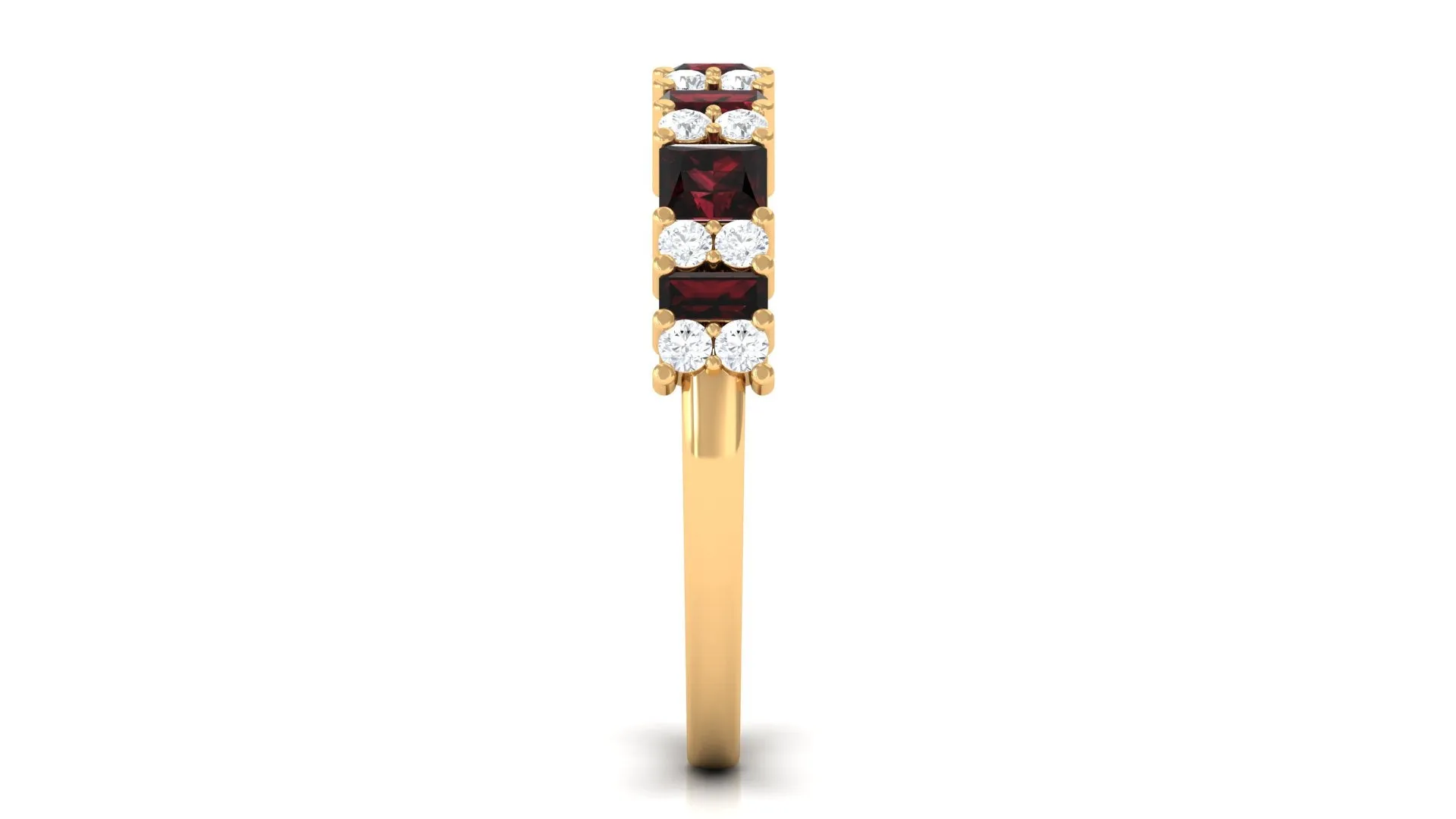 Natural Garnet and Diamond Eternity Ring