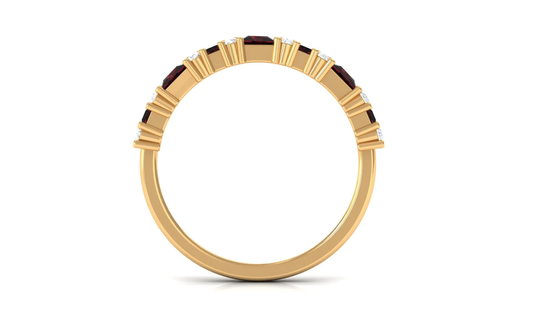 Natural Garnet and Diamond Eternity Ring