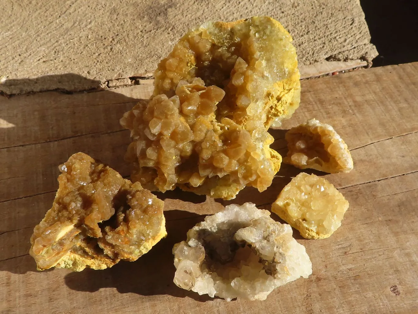 Natural Limonite Quartz Clusters x 5 From Solwezi, Zambia
