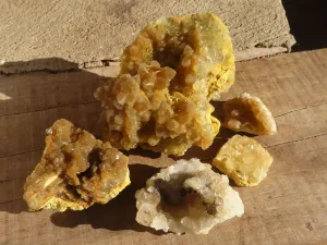 Natural Limonite Quartz Clusters x 5 From Solwezi, Zambia