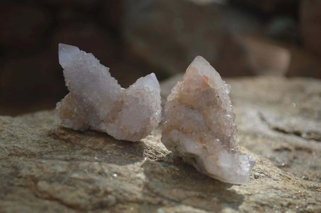 Natural Limonite Spirit Quartz Clusters x 12 From Boekenhouthoek, South Africa