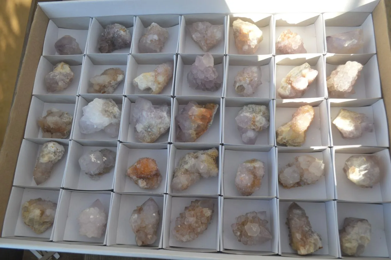 Natural Mixed Spirit Amethyst Quartz Crystals x 35 From Boekenhouthoek, South Africa