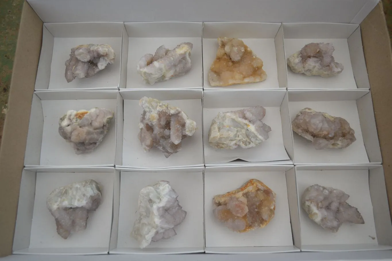 Natural Small Spirit Quartz Clusters x 12 From Boekenhouthoek, South Africa