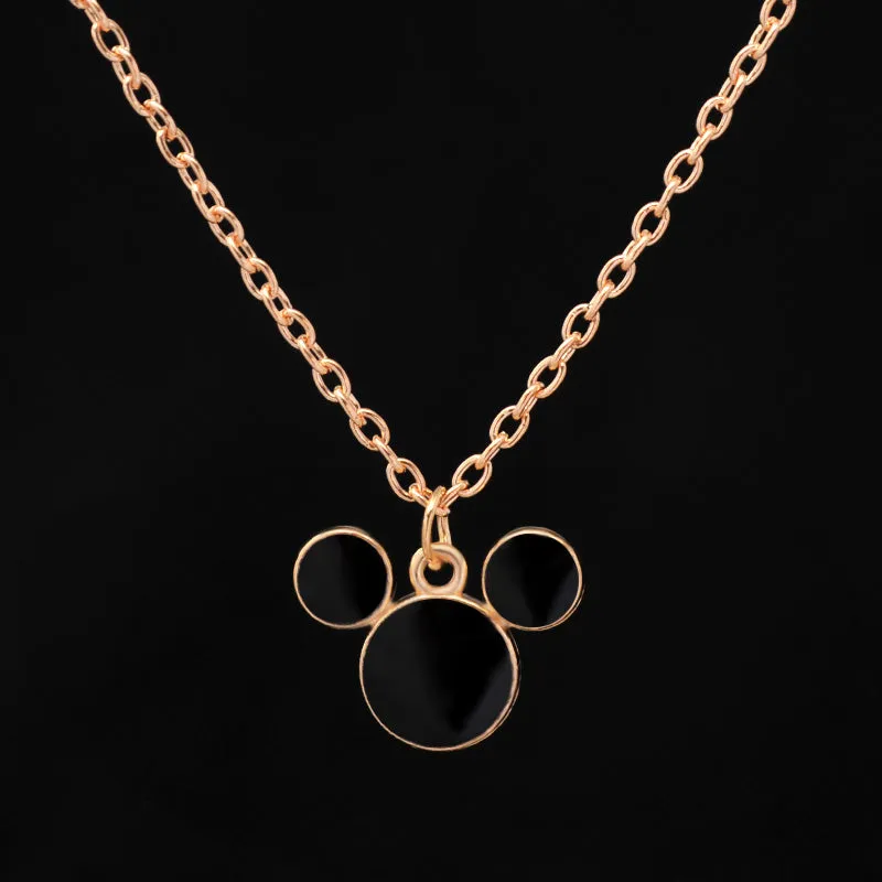 Onyx Mickey Mouse Necklace & Earring Set