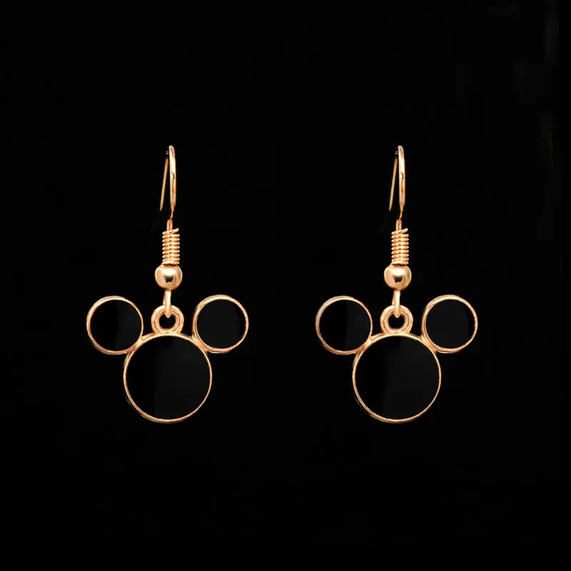 Onyx Mickey Mouse Necklace & Earring Set