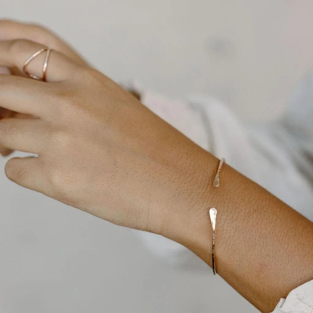Open Hammered Bangle