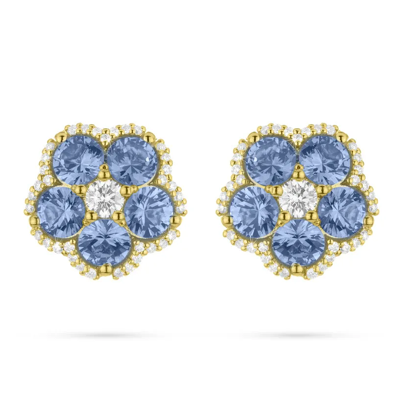 Paul Morelli Blue Sapphire & Diamond Wild Child Stud Earrings