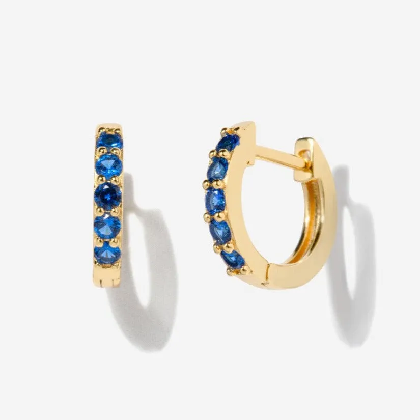 Pavé Sapphire Huggies