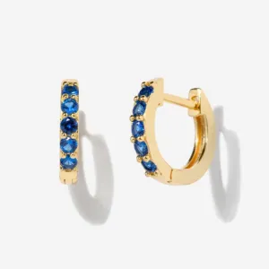 Pavé Sapphire Huggies