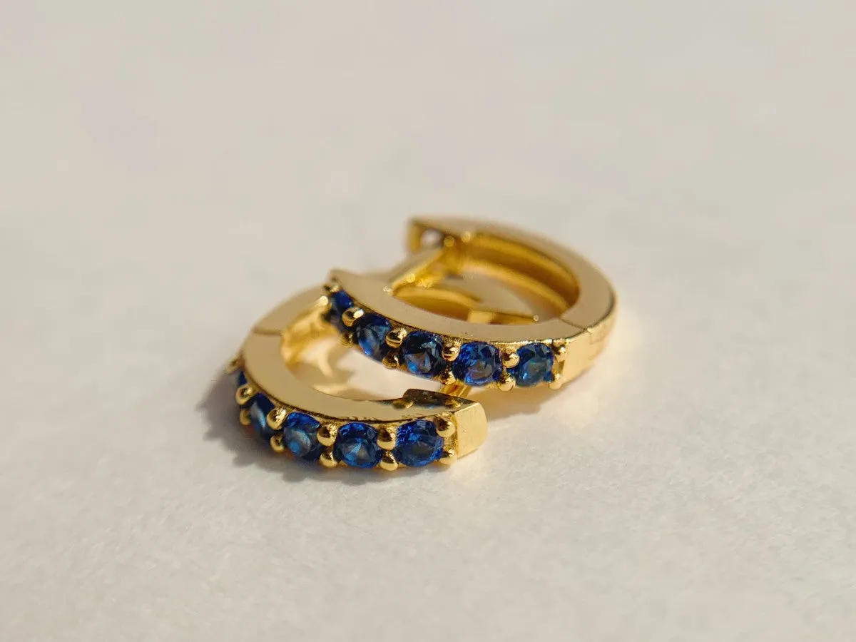 Pavé Sapphire Huggies