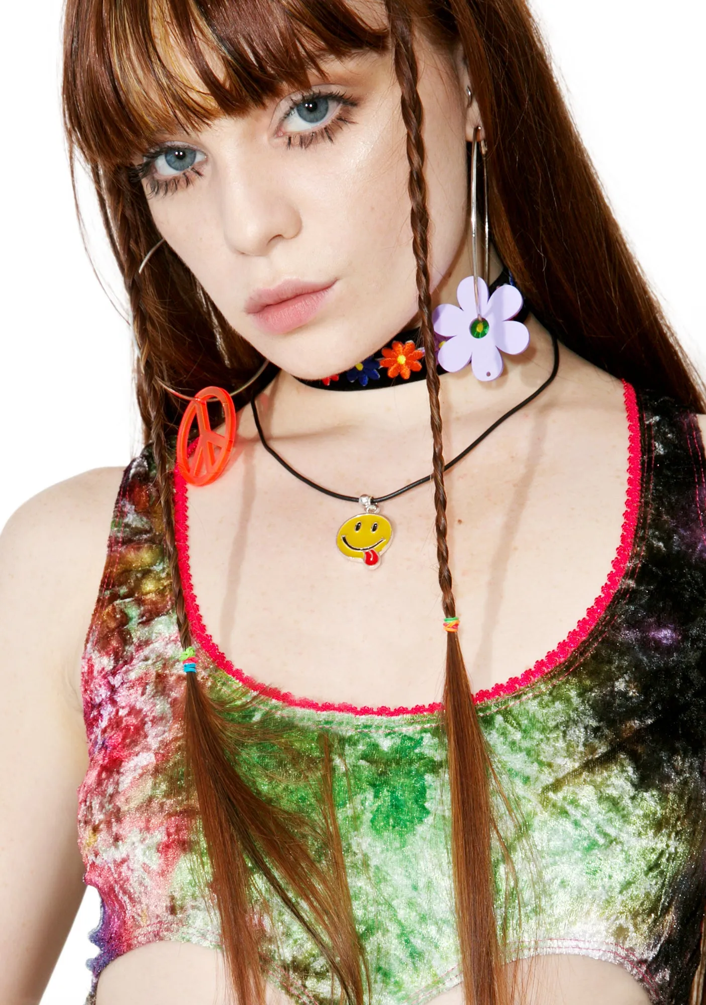 Peace Sign N’ Daisy Silver Hoops