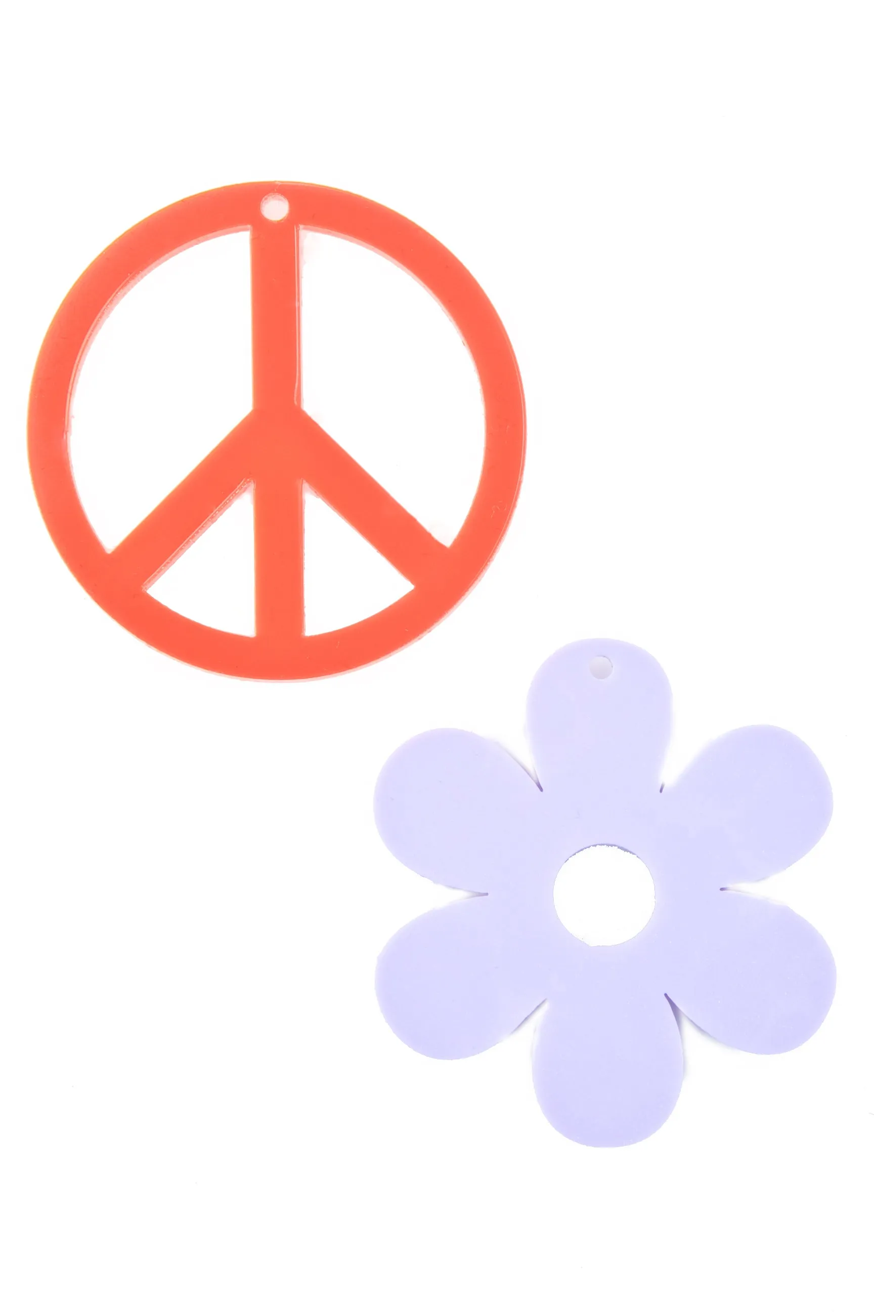 Peace Sign N’ Daisy Silver Hoops