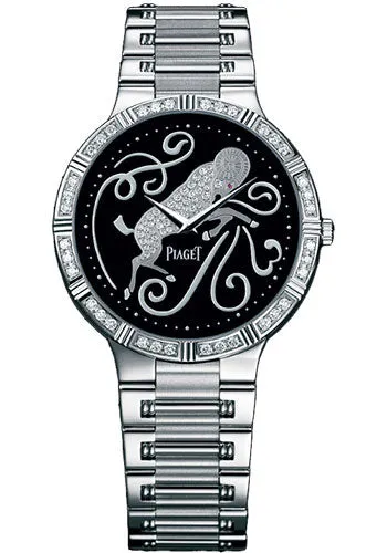 Piaget - Dancer Ultra-Thin - 38 mm - White Gold - Onyx Zodiac Watch G0A32197